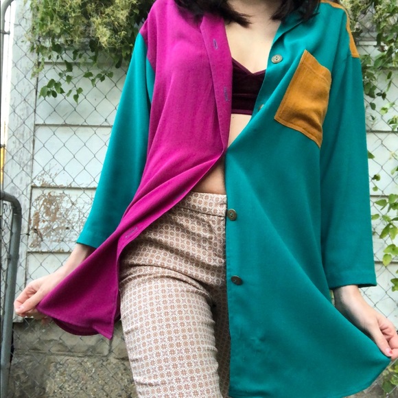 Vtg Style Color Block Button Down Tunic-Dress ✨ - Picture 2 of 5